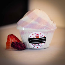 Load image into Gallery viewer, Strawberry Rose Cupcake Bath Bomb
